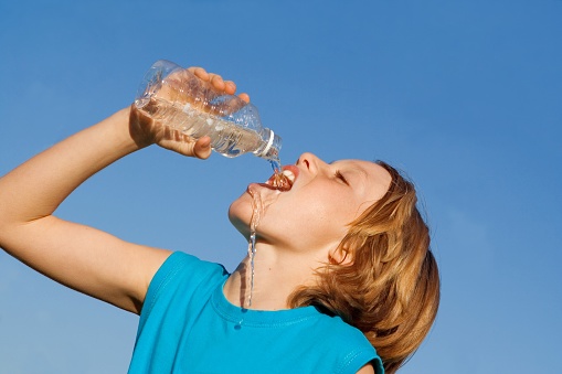 Kid drinking water